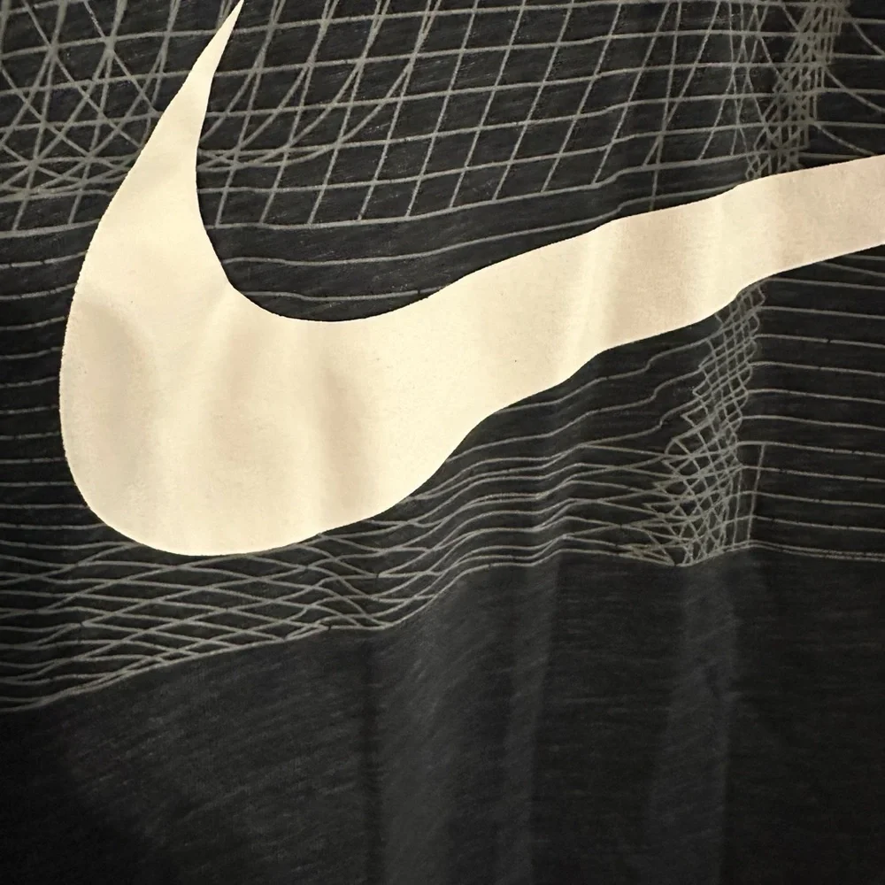 Nike Black Short Sleeve Dri-FIT Graphic Tee with White Swoosh - Picture 3 of 4